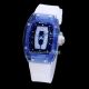 Richard mille RM07-02 Blue Transparent Case White Rubber Strap Watch(2)_th.jpg